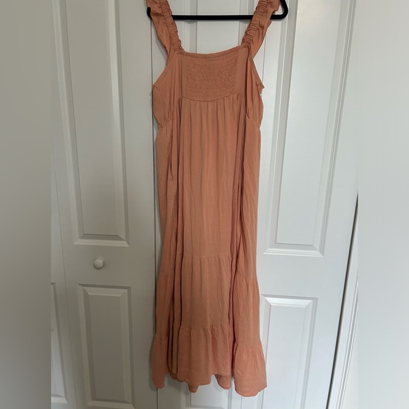 Torrid Peach Maxi Rayon Slub Ruffle Strap Tiered Dress - Picture 6 of 6